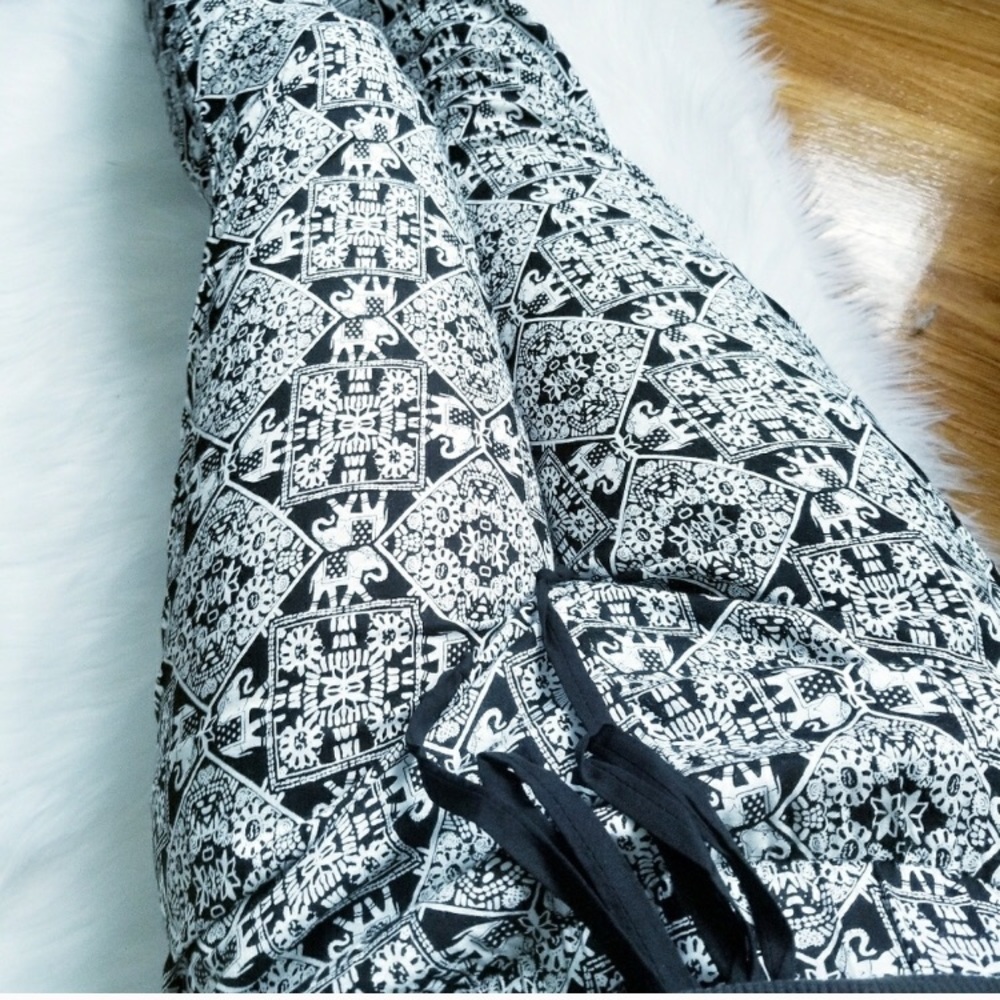 Black & White Elephant Jogger Pants